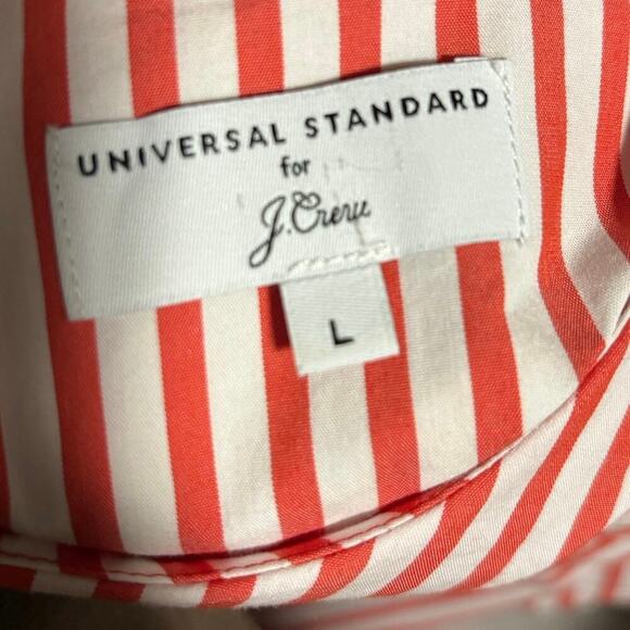 Universal Standard for J.Crew Poplin Stripe Drop Waist Dress, size L - Picture 10 of 10